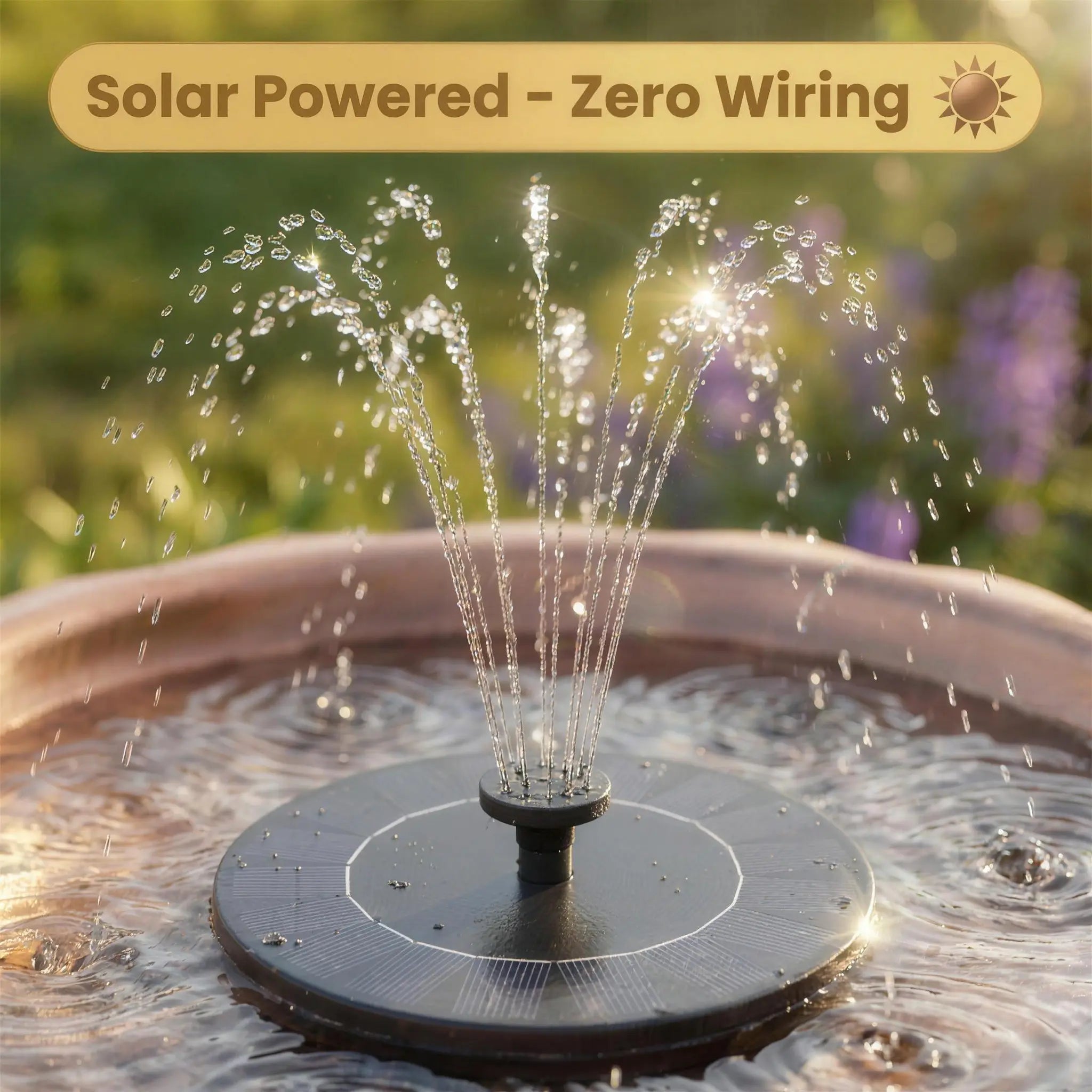 BirdMagnet Solar Fountain Bird Bath